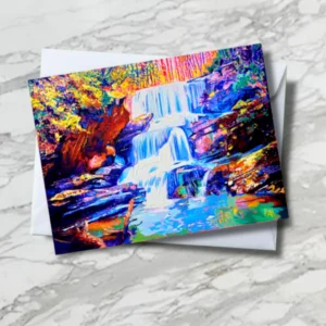 Water Breaking into Light | Little Bradley Falls Greeting Card