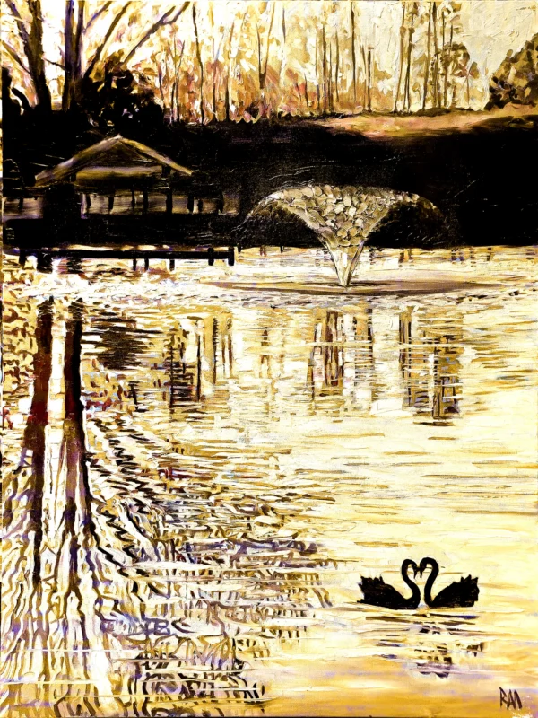 Pair of Black Swans - Edition in Brown