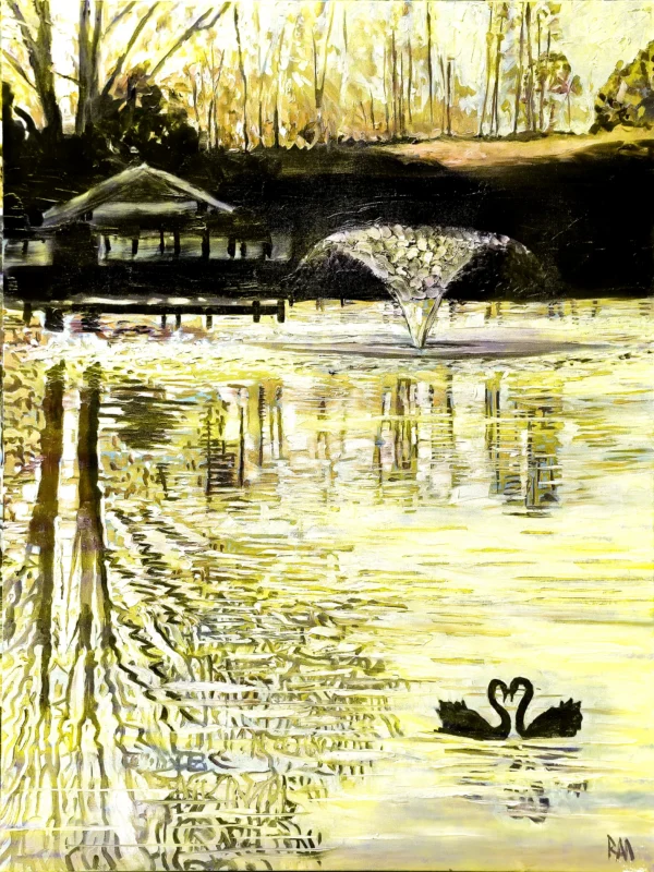 Pair of Black Swans - Edition in Yellow